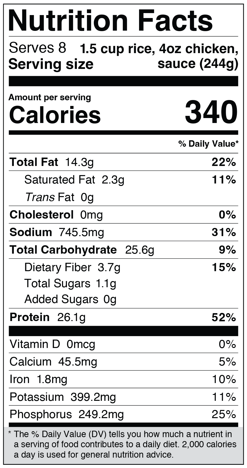 nutrition label