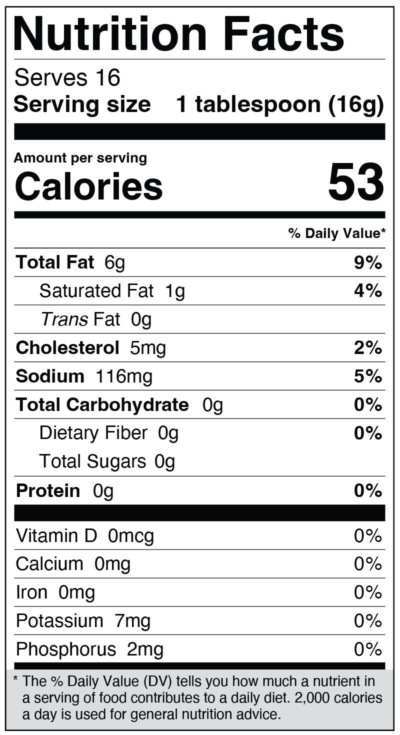 nutrition label