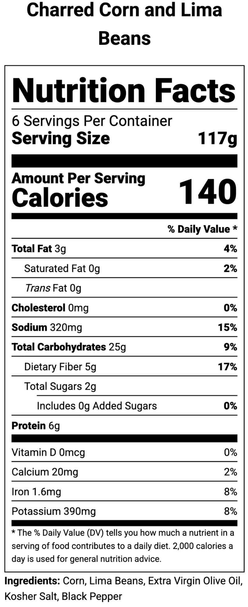 nutrition label