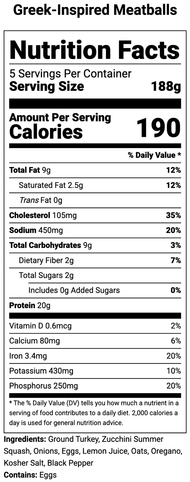 nutrition label