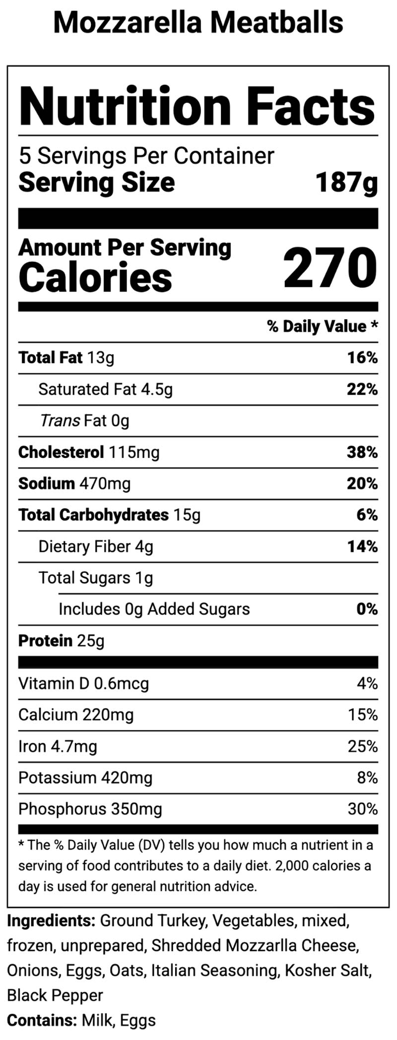 nutrition label