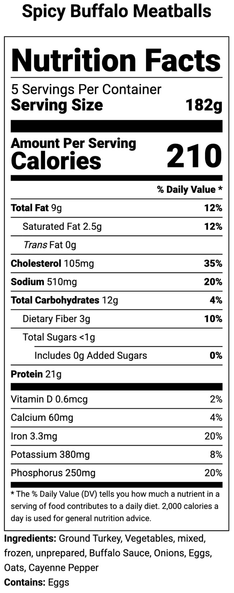 nutrition label